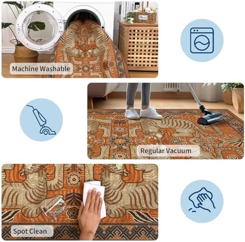 GarveeHome Tiger Print 2.5'x8' Washable Non Slip Runner Boho Hallway ...