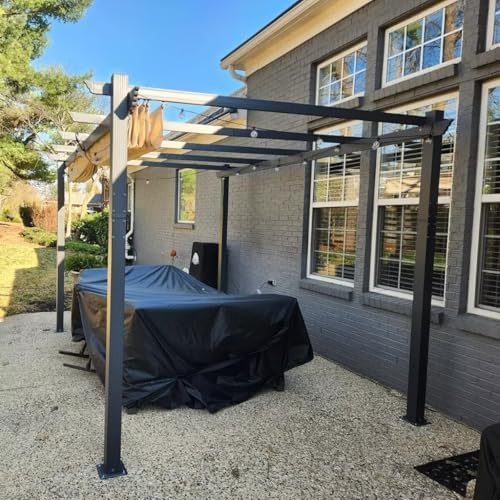 Domi Outdoor Living 10’ X 10’ Outdoor Retractable Pergola with Weather-Resist...