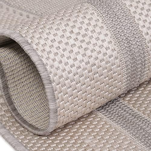 Modern Bordered Indoor Outdoor Area Rug Weather Resistant Outdoor Carpet for ...