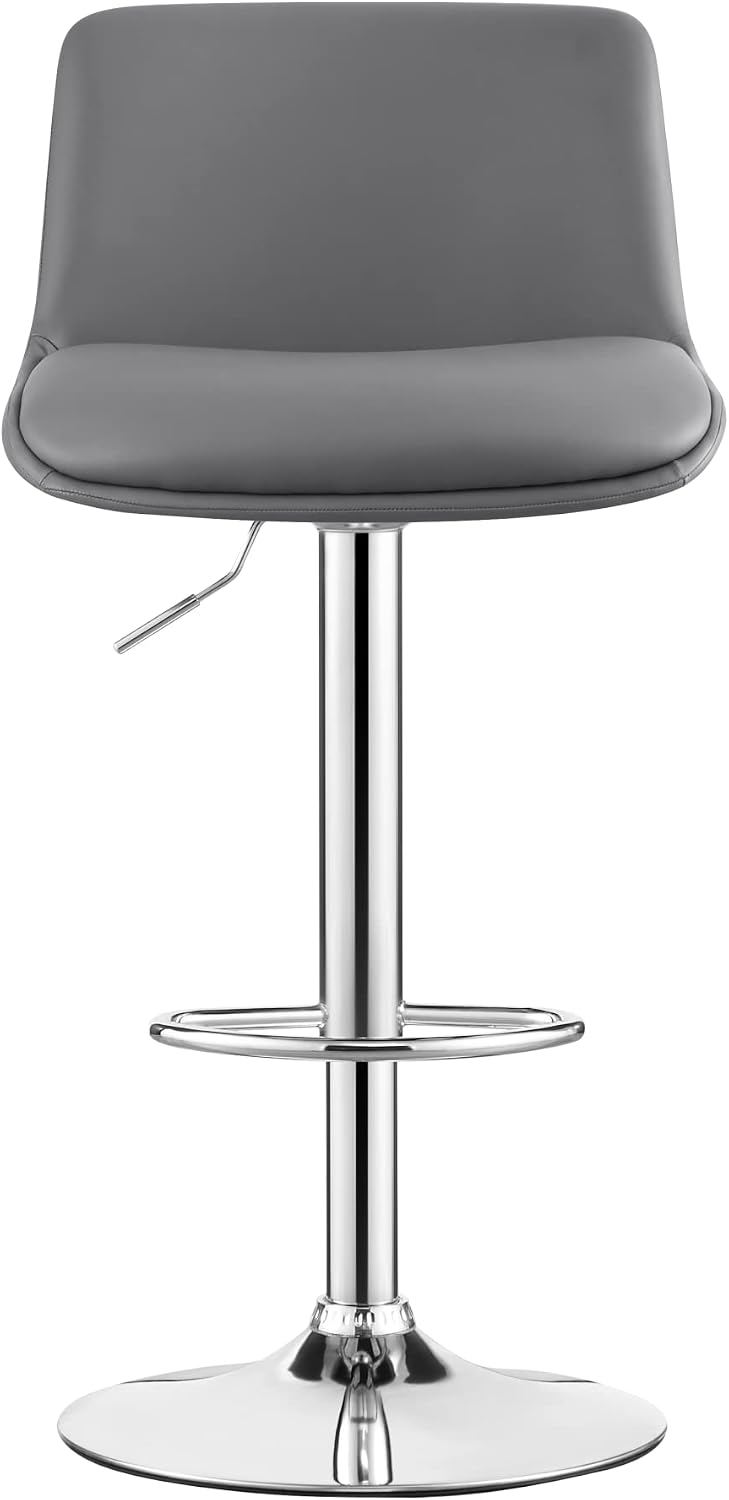 MINCETA Bar Stools,Modern Upholstered Swivel Stool with Back for Bar and Coun...