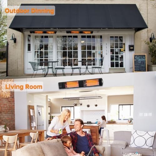 ThermoMate Infrared Electric Patio Heater, 3000W Carbon Fiber Heating for Out...