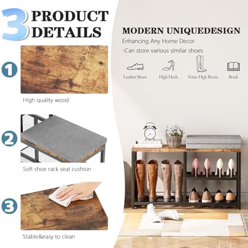 Shoe Rack for Entryway, Freestanding Hidden Shoe Storage Organizer, Boot Shoe...