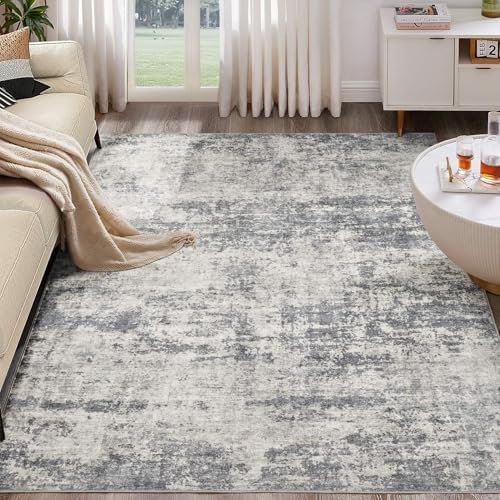 Washable 9x12 Area Rugs for Living Room: Abstract Modern Home Decor Rug