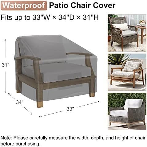 Patio Chair Covers Waterproof, Mrrihand Lounge Deep Seat Cover, Heavy Duty Ou...