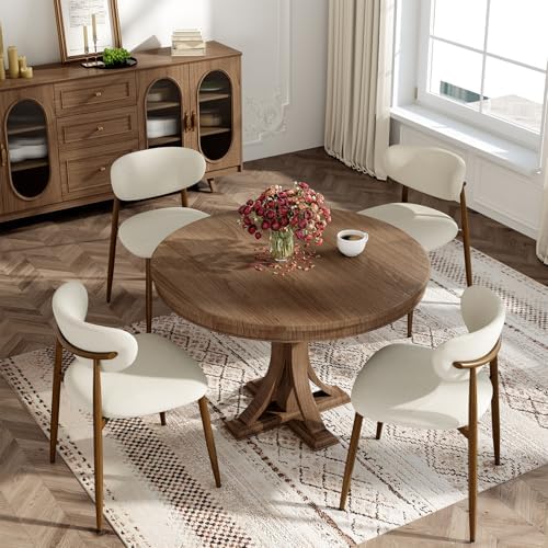 MALOL Dining Chairs Set of 4, Curved Back Kitchen Room Chairs with Metal Legs...