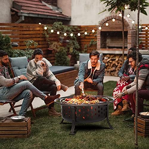 SINGLYFIRE 36 Inch Fire Pits for Outside Large Outdoor Wood Burning Crossweav...