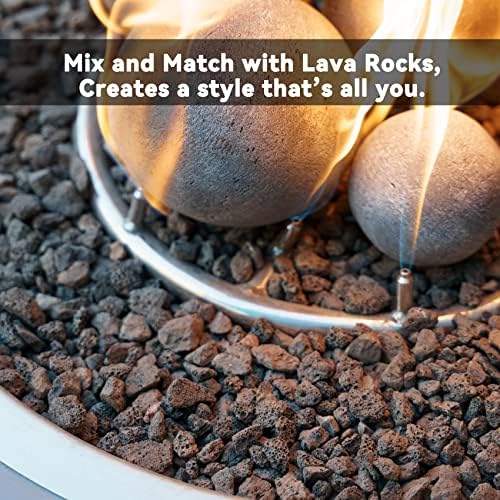 Skyflame Fireplace Balls for Gas Fireplace, 5 Inch, Gray