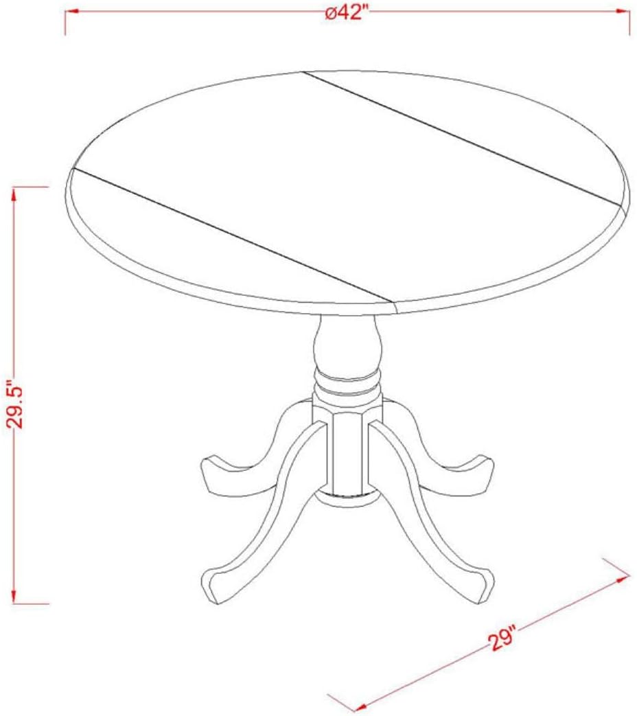 East West Furniture DLML3-MAH-C 3 Piece Dining Set Contains a Round Dining Ro...