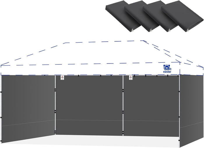 FANPAT 10x20ft Sidewalls for Canopy, Dusk Gray(4Pcs Sidewalls Only)