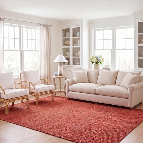 SAFAVIEH Area Rug 10x14 - Natural Fiber Collection - Large - Rust, Handmade J...