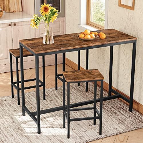 MAHANCRIS Bar Stools, Set of 2 Bar Chairs, Kitchen Breakfast Bar Stools with ...