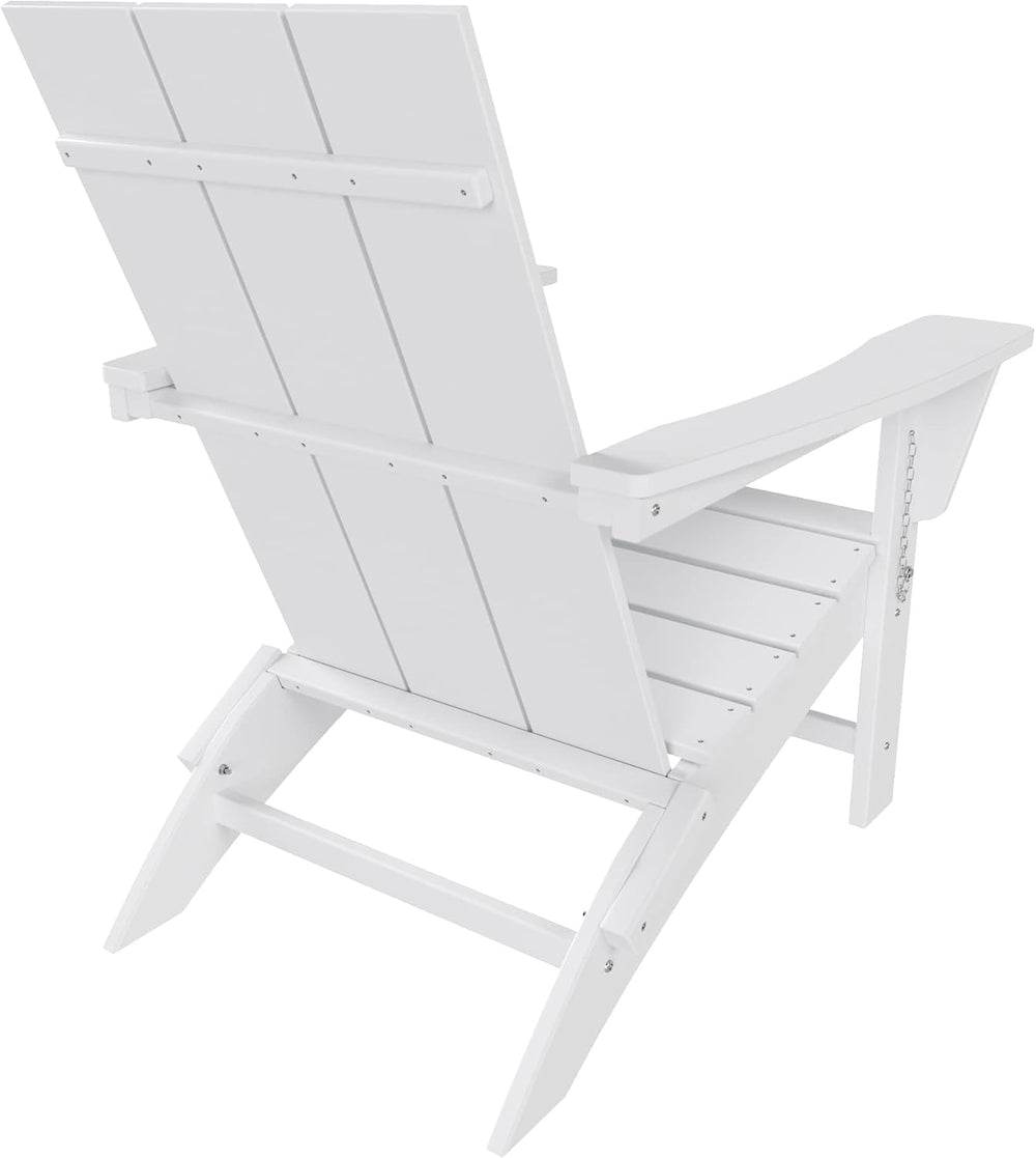 WestinTrends Ashore Modern Outdoor Folding Adirondack Chair, White