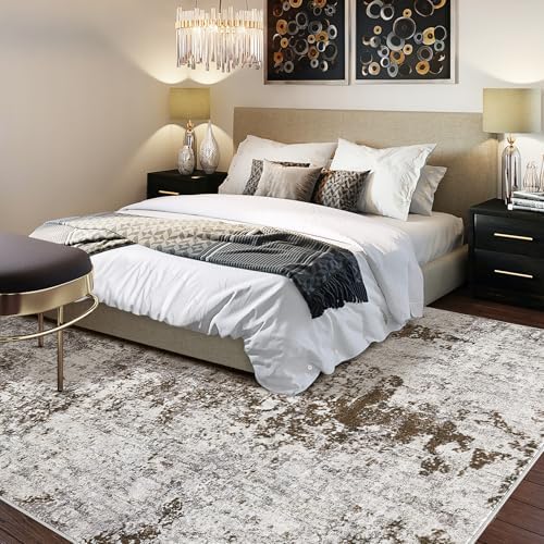 DMOYEST 8x10 Area Rug for Living Room Washable Abstract Indoor Carpet