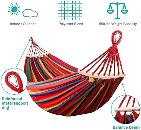 Outerman 275 x 155 cm Camping Hammock, Hammocks Thickened Canvas Fabric with ...