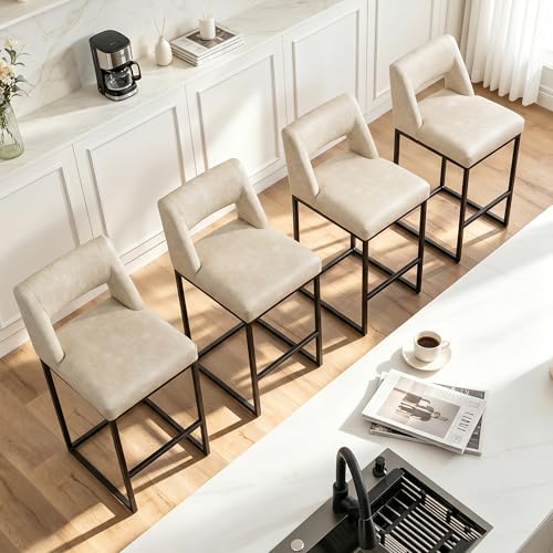 RNKSFX Counter Height Bar Stools Set of 4 for Kitchen Counter Modern Bar Chai...