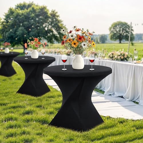 SUPER DEAL 32in Cocktail Table, Indoor Outdoor Portable High Top Table, Plast...