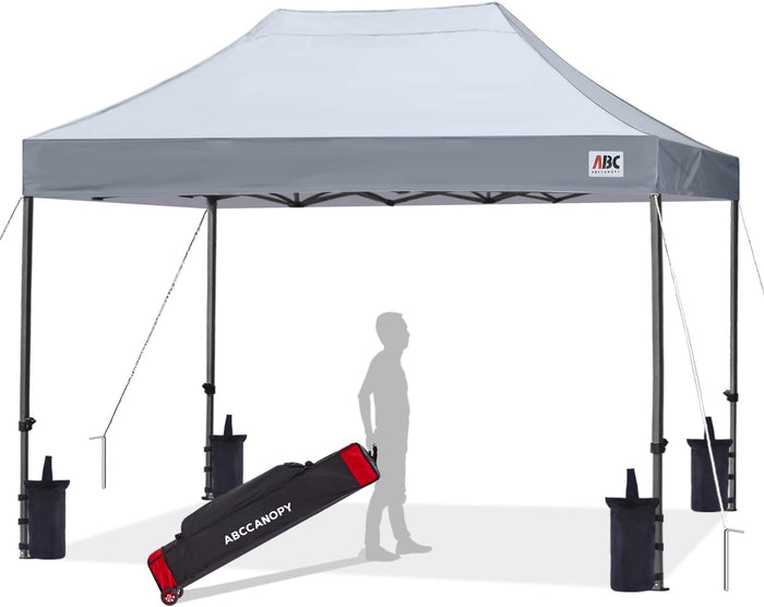 ABCCANOPY Patio Pop Up Canopy Tent 10x15 Commercial-Series (Gray)