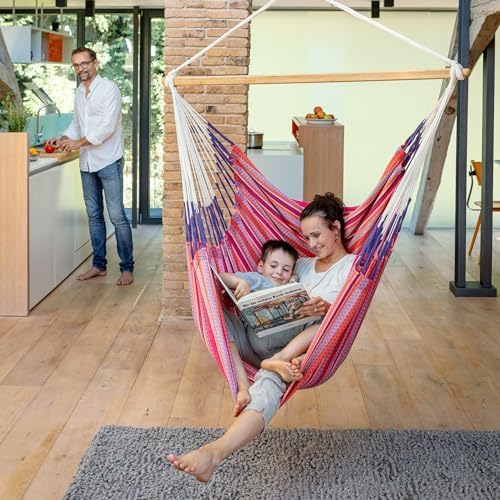 LA SIESTA® - Large Comfort Habana Cotton Hammock Chair & CasaMount - Hang...