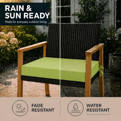 UNIKOME Outdoor Chair Cushions Pack of 4, Water Resistant Patio Cushions with...