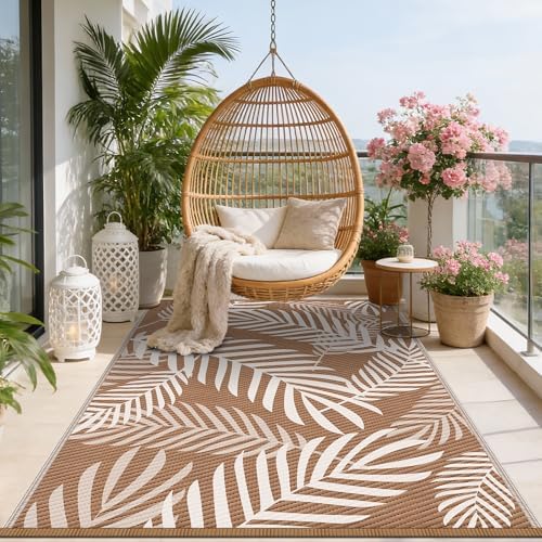 Kohree Outdoor Rug Waterproof 8x10, Reversible Outdoor Plastic Straw Rug with...
