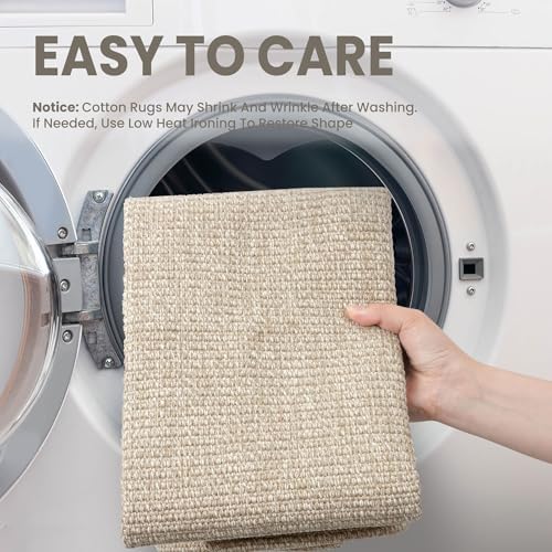 EARTHALL Washable Runner Rug, Non Slip Entryway Runner, 2x8 Ft, Sand/Beige