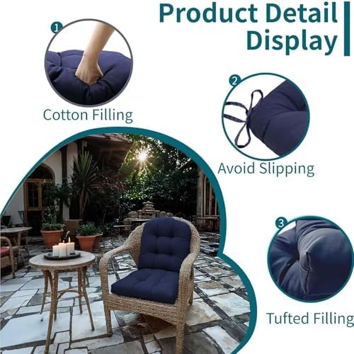 Teal Outdoor Wicker Seat Cushion for Patio Furniture