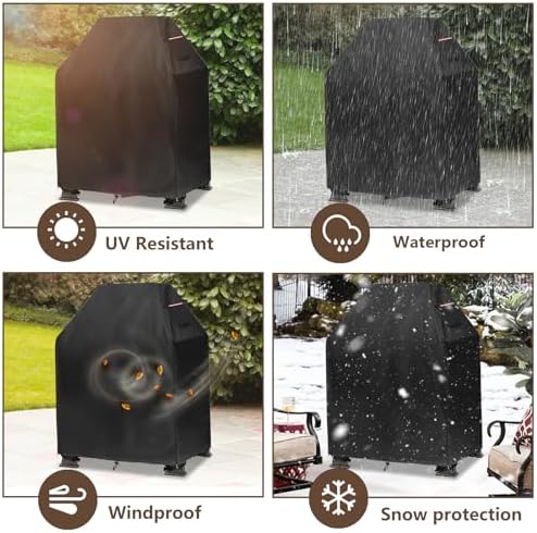 Outdoor Fireplace Cover,Heavy Duty 600D Waterproof Square Chimineas Fireplace...