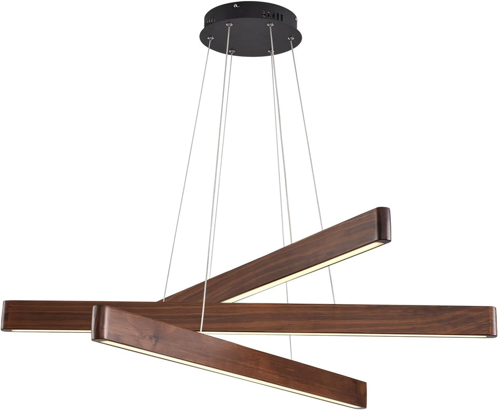 YISDESIGN 3-Light Linear Pendant,Dining Room Light Fixture,Modern Led Chandel...