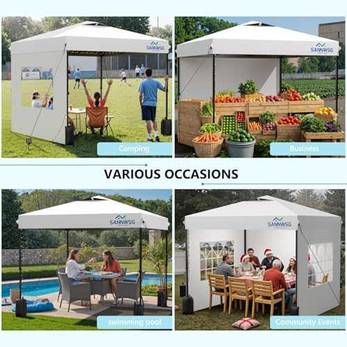 10X10 Pop Up Canopy Tent with 3 Sidewalls,Easy Up Canopy,Commercial Instant S...