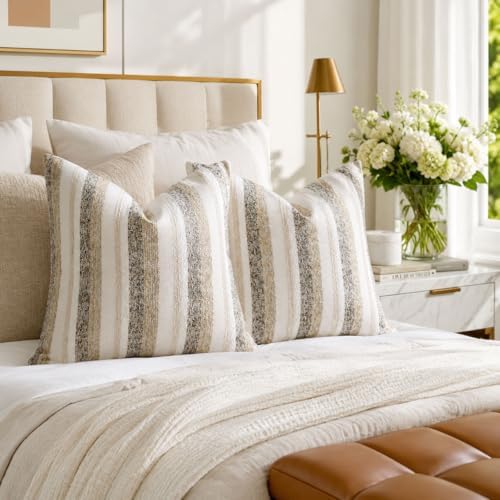 Zealax Modern Farmhouse Decorative Pillow Covers 20x20 Inch Boho Throw Pillow...