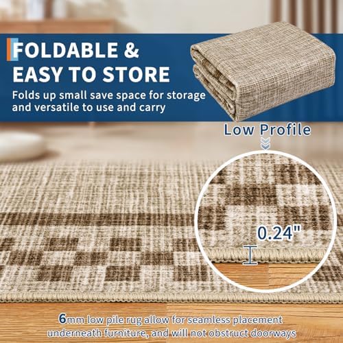 GarveeHome Modern Bordered 8x10 Washable Area Rugs for Living Room Bedroom