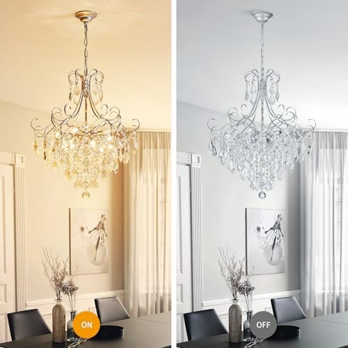 WUZUPS Crystal Chandelier 10-Light Pendant Ceiling Light Modern Lighting Fixt...