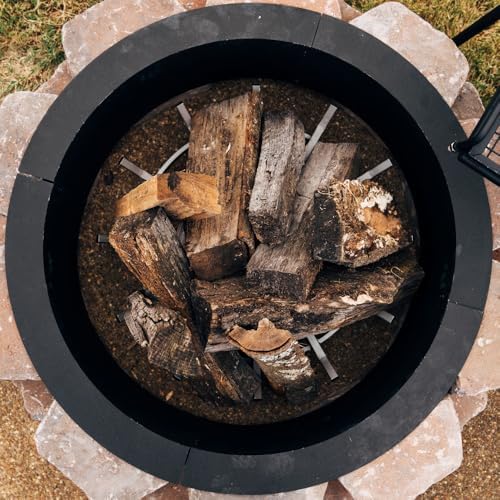 Ash & Ember 36" Wagon Wheel Fire Grate, High-Efficiency Smoke-Free F...