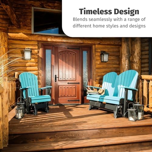 LuxCraft 2' Adirondack Glider Chair - Available in 20 Colors, Weatherwood...