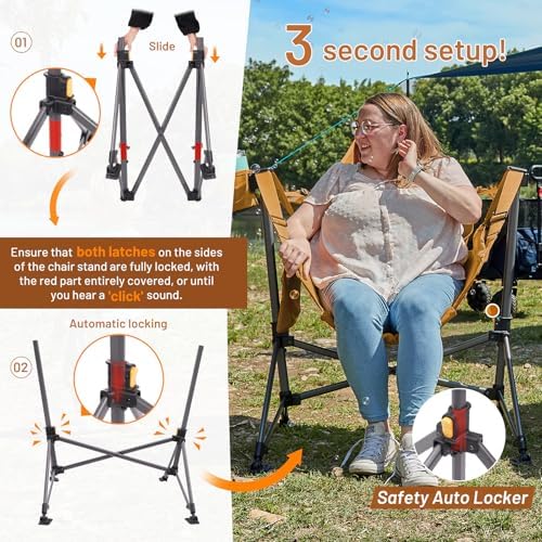 TIMBER RIDGE Hammock Camping Chair, Oversized Swinging Chair, 400lbs Load