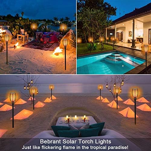 Aityvert Flickering Flame Solar Torch Lights Outdoor, 43" Tall, 2 Pack