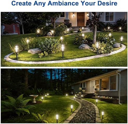 JEJOT Solar Pathway Lights Outdoor Waterproof, 4 Pack Solar Walkway Lights