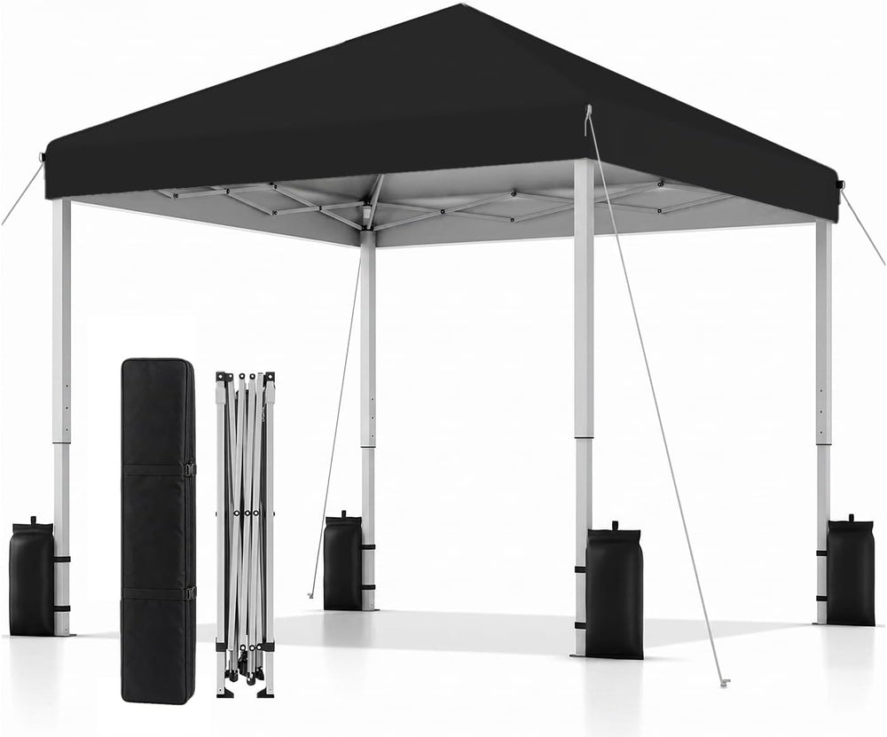 SANWAY 10x10 Pop Up Canopy Tent, One Push One Person Setup, Light Black