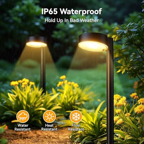 Ahaorigin 8 Pack Solar Pathway Lights Outdoor, 12 Brighter LEDs Solar Lights ...
