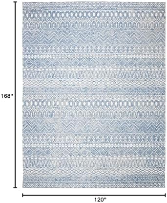 SAFAVIEH Micro-Loop Collection 10' x 14' BlueIvory MLP502M Handmade M...
