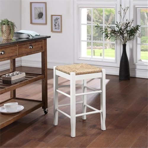 Boraam Square Rush Backless Counter Height Kitchen Stool - Cream