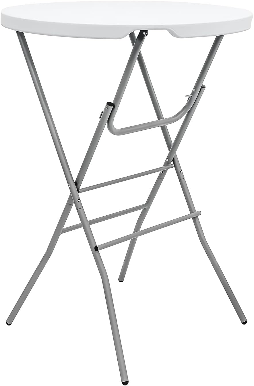 31.5" L X 31.5" W X 43" H - Cocktail Table White High Top Fold...