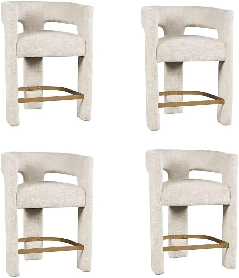 Jofran Gwen Natural Upholstered Counter Stool with Arms – Versatile Barstools...