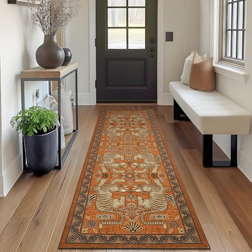 GarveeHome Tiger Print 2.5'x8' Washable Non Slip Runner Boho Hallway ...