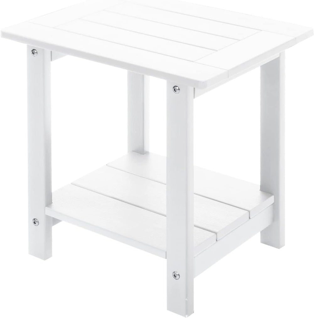 Meluvici Double Adirondack Outdoor Side Table Weather Resistant, Patio Rectan...