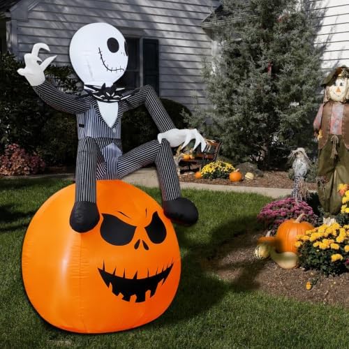 6 Ft Inflatable Halloween Yard Decorations - Outdoor Blow Up Yard Pumpkin Dec...