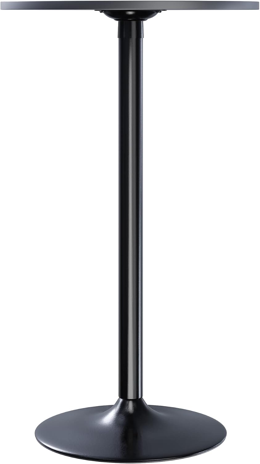 Winsome Obsidion Round Tall Pub Table, Black, 40"