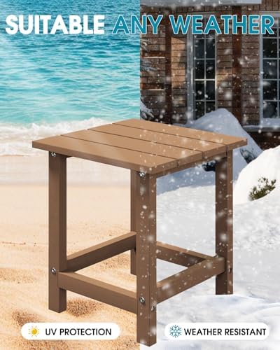 MUCHENGHY Adirondack Outdoor Side Table, 14.7" Patio Side Table Weather ...