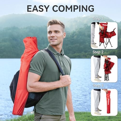 Nazhura 2 Pack Outdoor Camping Chairs Folding/Foldable/Portable with Cooler P...