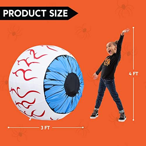Joiedomi 3Ft Halloween Inflatable Large Set of Eyes, Light Up Eyeball with Bu...